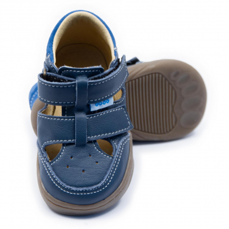 Sandale copii, Piele Naturala, barefoot, Dodo, Sunrise, Albastru inchis [2]
