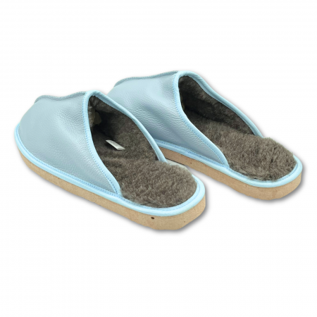 Papuci si Slapi - Cizme cu blana pentru copii, primii pasi, Piele Naturala, lana naturala de oi pe tricot, barefoot, Macco, Maro