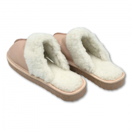Cizme cu blana pentru copii, primii pasi, Piele Naturala, lana naturala de oi pe tricot, barefoot, Macco, Maro [4]