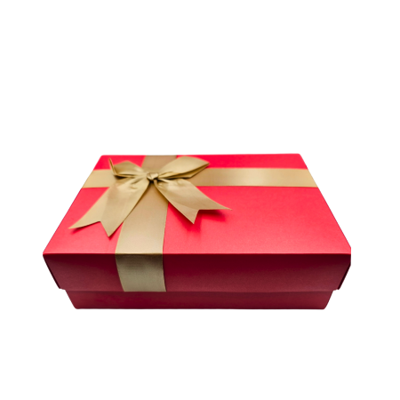 Cutii cadouri - Cutie cadou cu fundita aurie, 7,5cm x 18cm x 25cm