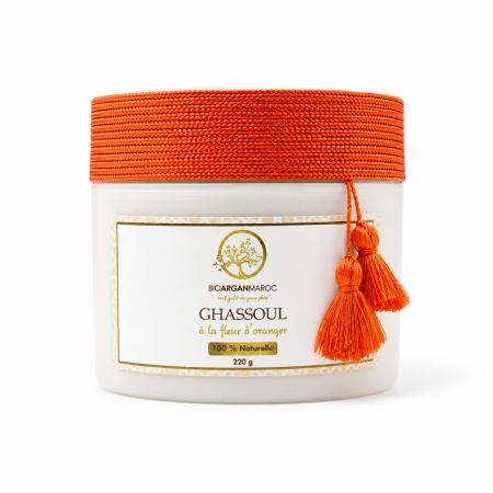 Îngrijire corp - Argila GHASSOUL cu floare de portocal, 220 gr
