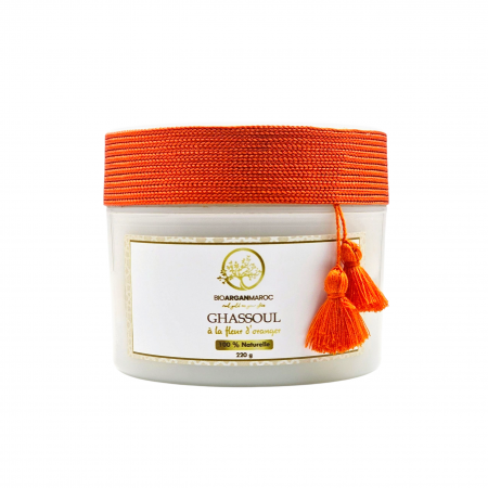 Îngrijire corp - Argila GHASSOUL cu floare de portocal, 220 gr