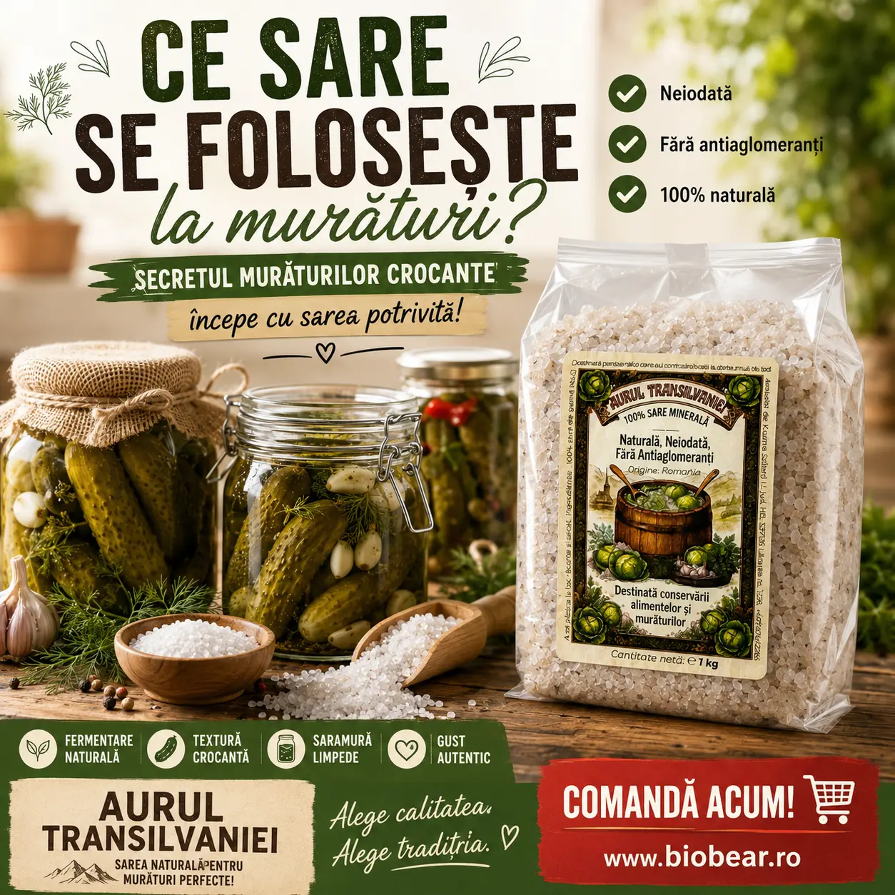 Ce sare se folosește la murături? Ghid complet pentru murături crocante și gustoase