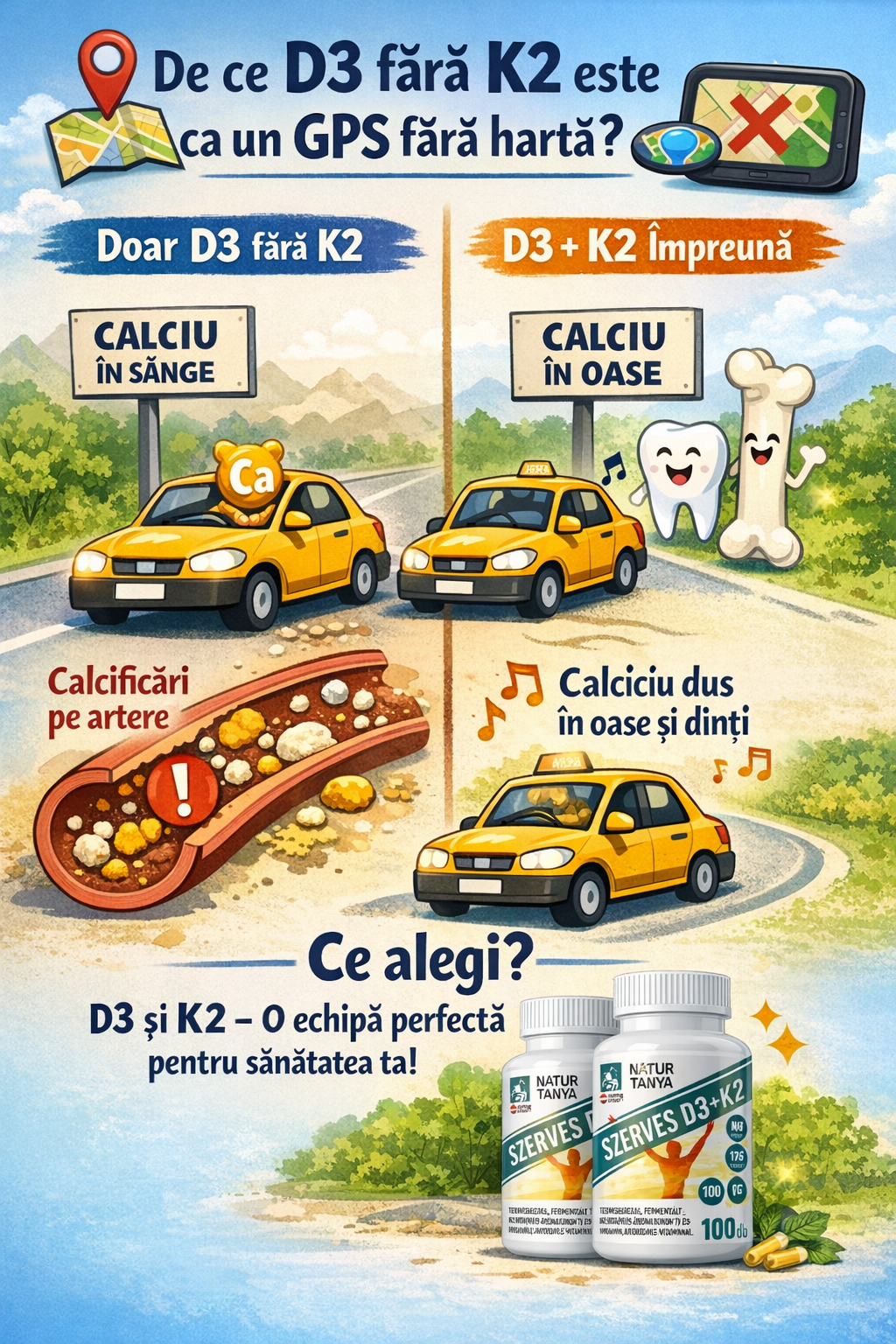 "Triunghiul de Aur" al Sănătății: De ce D3 fără K2 este ca un GPS fără hartă?