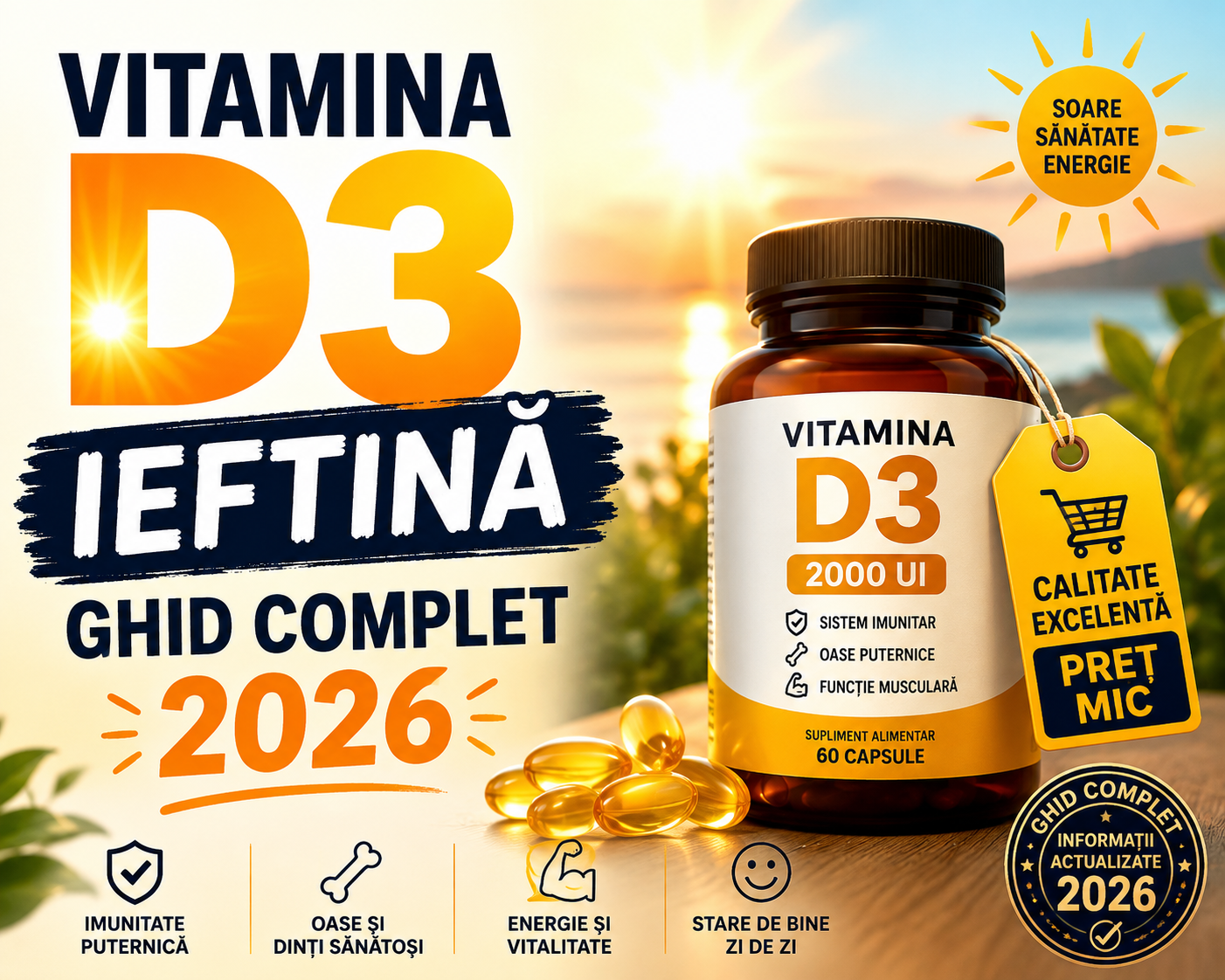 Vitamina D3 Ieftină: Ghid Complet 2026