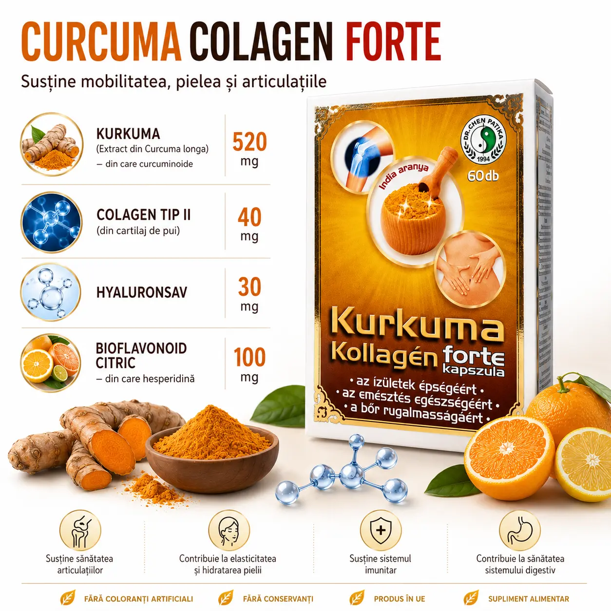 Curcuma Colagen Forte PACKET PROMO cură de 90 de zile, 3x60 caps [3]