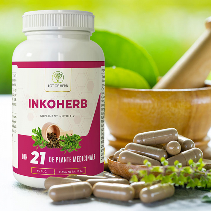 Inkoherb, 45 capsule, foarte util in incotinenta urinara, tract urinar si vezica urinara, bazat pe 21 de plante [3]