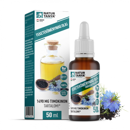 Stimulatoare ale sistemului imunitar - 100% ulei de semințe de chimen negru, cu un conținut certificat de 1490 mg de timochinonă, pentru uz extern și intern, 50 ml
