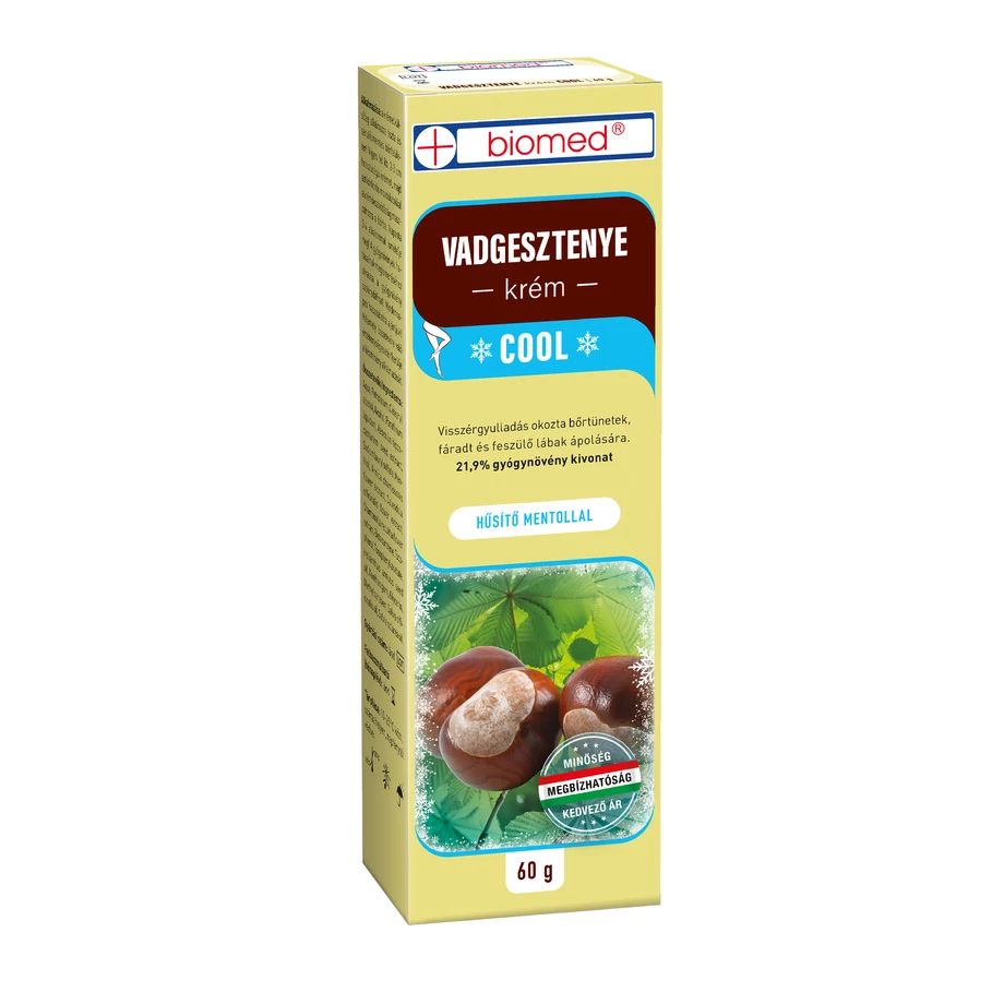 Preparate externe - Biomed Cremă Castan Sălbatic COOL 60g | Picioare Grele, Varice & Efect Răcoritor
