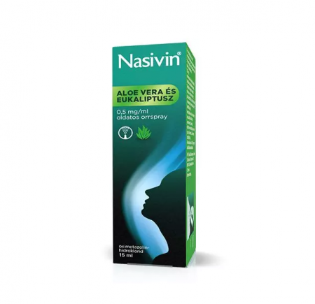 Sănătate pentru răceală și respiratorie - Spray nazal Nasivin, Aloe vera și Eucalipt, 0,5 mg/ml soluție, 15ml