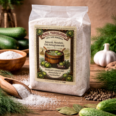 Săruri naturale - Aurul Transilvaniei - Sare Naturală din Transilvania, Neiodată, Cernat Manual Fină 1kg