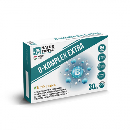 Sistemul nervos și stres - B-KOMPLEX EXTRA - 14 forme de vitamine B, inclusiv vitamine B bioactive, sofran si extract de piper negru cu brevet mondial 30 tablete