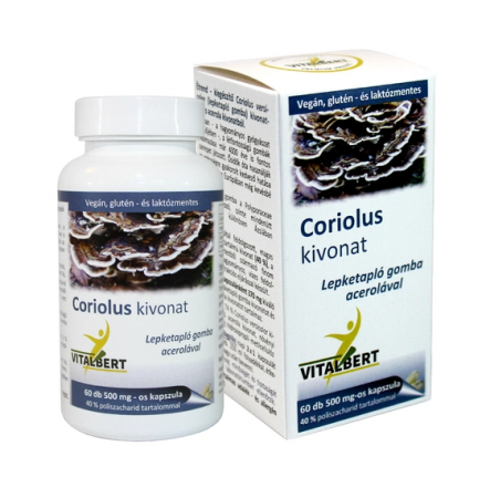 Stimulatoare ale sistemului imunitar - Capsule cu Extract de Ciuperca Medicinala Coriolus (Coada de Curcan), 60 buc, 500 mg Vitalbert (Doza pentru o Luna)