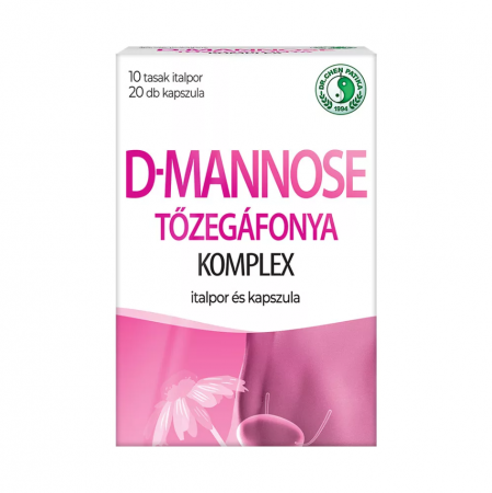 Sănătatea femeilor - D-manoza pudra pentru bautura + capsula cu merisor, echinacea si vitamina C, 10 plic + 20 capsule