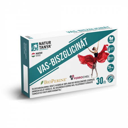 Minerale esențiale - Fier bisglicinat - Fier organic brevetat la nivel mondial si BioPerine® (extract de piper negru) 30 capsule