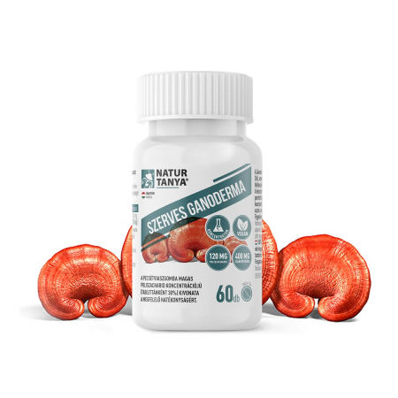 Stimulatoare ale sistemului imunitar - Ganoderma organica, Extract concentrat de ciuperca Reishi standardizat cu 30% continut de polizaharide, 60 tablete