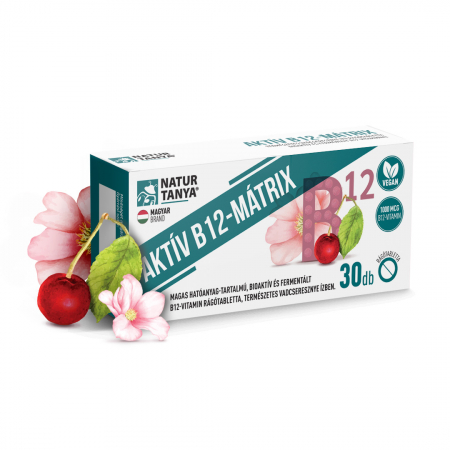 Sistemul nervos și stres - MATRICE DE VITAMINA B12 ACTIVA - Tablete masticabile cu vitamina B12 bioactivă și fermentată, cu dozaj mare, aromă naturală de cireșe sălbatice.