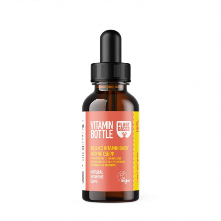 Stimulatoare ale sistemului imunitar - Picaturi Vitamin D3 & K2 Baby Plus Probiotice, 50 ml, cu pipeta dozatoare