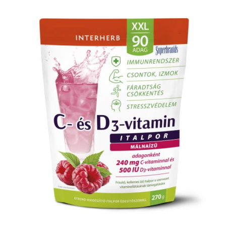 Stimulatoare ale sistemului imunitar - Pulbere pentru băutură cu Vitamina C + D3, 270 g (XXL 90 porții)