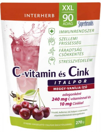 Stimulatoare ale sistemului imunitar - Pulbere pentru băutură cu Vitamina C și Zinc, 270 g, XXL – 90 porții
