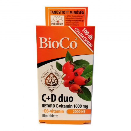 Stimulatoare ale sistemului imunitar - Vitamina C 1000mg + vitamina D 2000UI 100 tablete