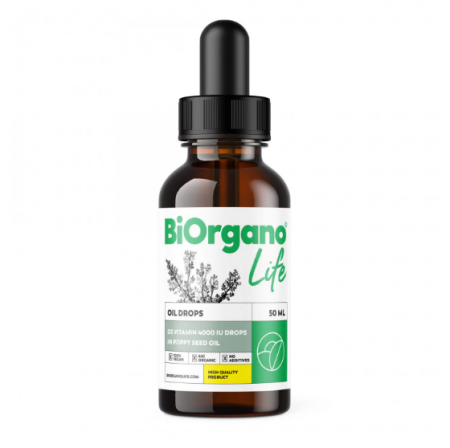 Stimulatoare ale sistemului imunitar - Vitamina D3 4000 NE 50 ml picaturi, in ulei de mac natural, cu complex de vitamina K