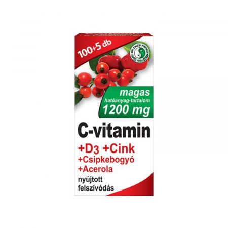 Stimulatoare ale sistemului imunitar - Vtamina C 1200mg + D3 + Zinc + Macese + Acerola