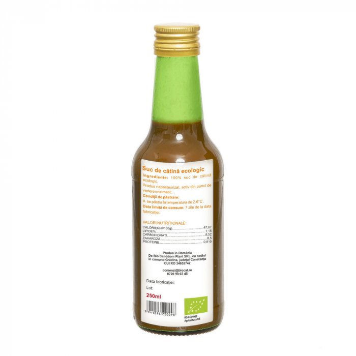 Suc de catina ecologic 250ml - sticla (produs proaspat) [2]
