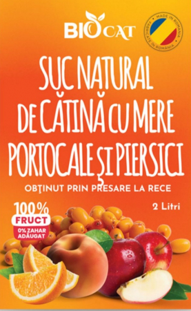 Sucuri Naturale - MULTIVITAMIN-   Suc de catina cu suc de mere, piersici, portocale-  Bag in Box-2 LITRI
