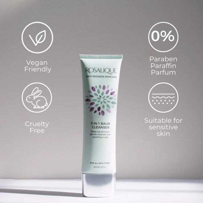 Balsam Cleanser 3 in 1 , anti-roseata, rozacee, cuperculoza, eczeme, pt toate tipurile de ten, Rosalique, 100 ml [2]