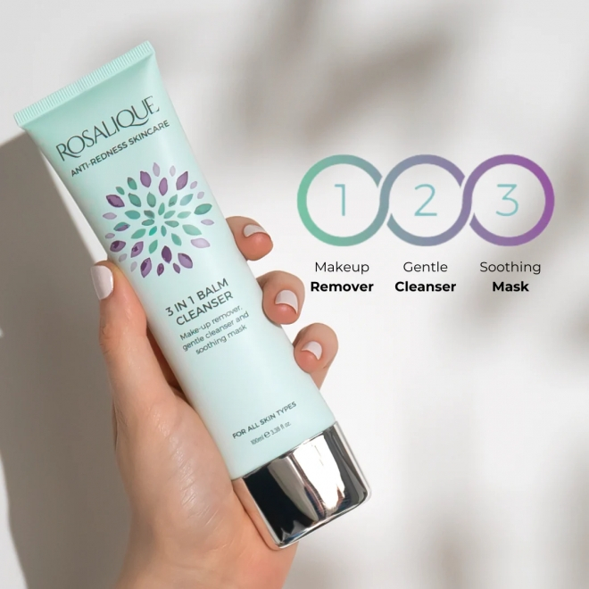 Balsam Cleanser 3 in 1 , anti-roseata, rozacee, cuperculoza, eczeme, pt toate tipurile de ten, Rosalique, 100 ml [3]