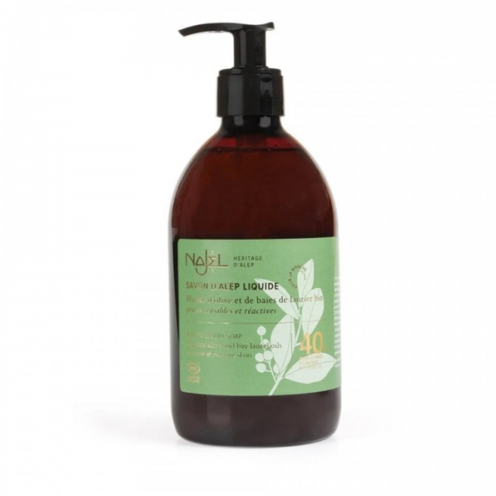 Sapun de Alep lichid BIO cu 40% ulei de Dafin, 500ml [1]