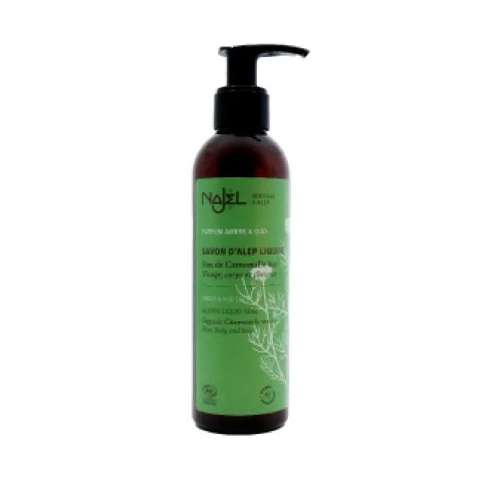 Sapun de Alep lichid BIO cu aroma ambra si oud, 200ml [1]
