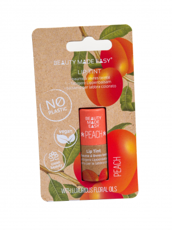 Produse - Balsam buze nuantator, vegan, zero plastic, Peach, Beauty Made Easy, 5.5 g