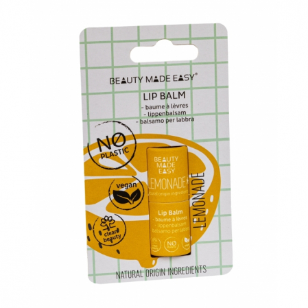 Luciu si balsam de buze - Balsam buze vegan, zero plastic, Lemonade, Beauty Made Easy, 5.5 g