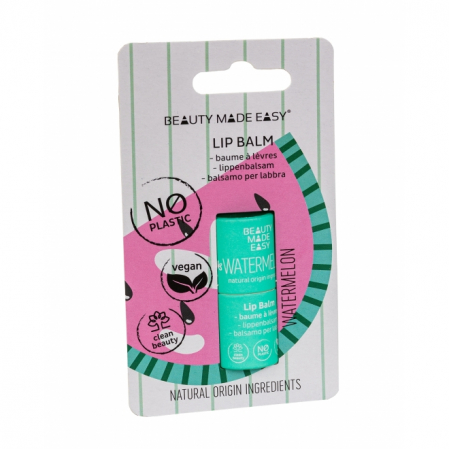 Produse - Balsam buze zero plastic, Watermelon, Beauty Made Easy, 5,5 g