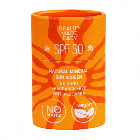 Produse - Stick solid protectie solara minerala SPF 50, aloe vera, pentru fata si corp, Beauty Made Easy, 30 g