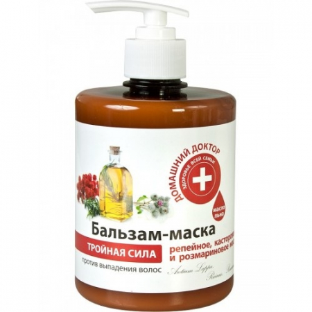Balsam de par - Balsam-masca impotriva caderii parului cu uleiuri de brusture, ricin, 500ml, DOCTORUL CASEI