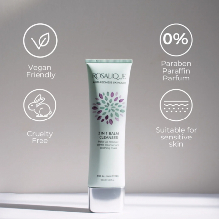 Balsam Cleanser 3 in 1 , anti-roseata, rozacee, cuperculoza, eczeme, pt toate tipurile de ten, Rosalique, 100 ml [1]