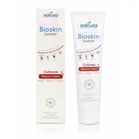 Creme si lotiuni de corp copii - Crema Salcura Bioskin Junior reparatoare si calmanta, pentru bebelusi si copii, piele uscata cu eczeme, 150 ml
