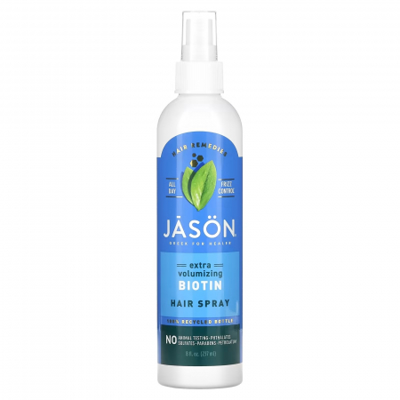 Produse - Fixativ natural cu biotina pentru par - Spray de coafat Extra Volum, Jason, 237 ml