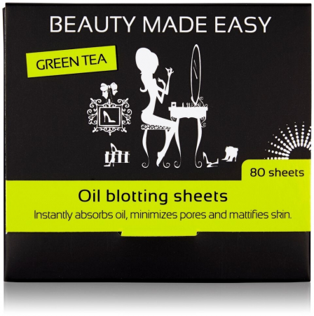 Produse - Foite matifiante, cu ceai verde, pentru ten, Beauty Made Easy, 80 buc