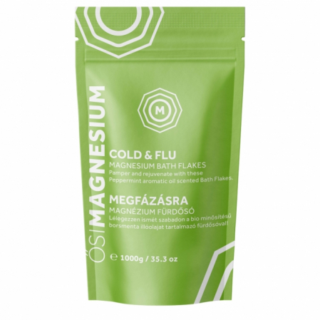 Spuma si saruri de baie - Fulgi de baie cu magneziu pentu raceala si gripa, OsiMagnesium, 1000g