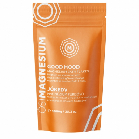 Spuma si saruri de baie - Fulgi de baie Good Mood cu magneziu si mandarina, OsiMagnesium, 1000g