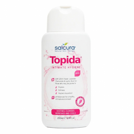 Geluri si deodorante igiena intima - Gel igiena intima Topida, pentru disconfort vaginal, reglare pH, Salcura, 200ml