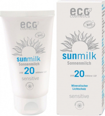 COSMETICE PENTRU CORP SI TEN - Lapte de plaja bio pentru piele sensibila cu ulei de zmeura FPS 20, 75 ml