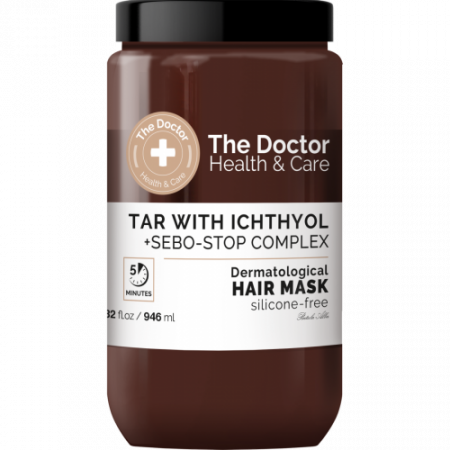 Tratamente si masca de par - Masca antimatreata The Doctor Health & Care TAR WITH ICHTHYOL + SEBO-STOP COMPLEX Dermatological 946ml