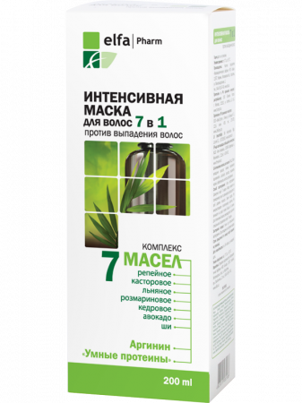 Tratamente si masca de par - Masca impotriva caderii parului cu 7 uleiuri, arginins si proteine, Elfa Farm . 200ML