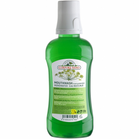 Pasta dinti si apa de gura - Apa de gura Fresh Protection, cu smirna, propolis si fenicul, Corpore Sano, 250 ml