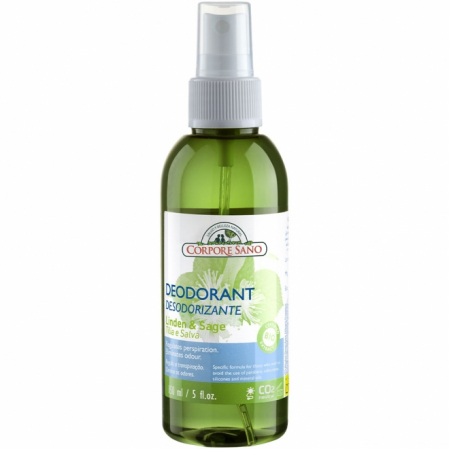 Deodorante si antiperspirante - Deodorant spray purificator cu flori de tei si salvie, Corpore Sano, 150 ml
